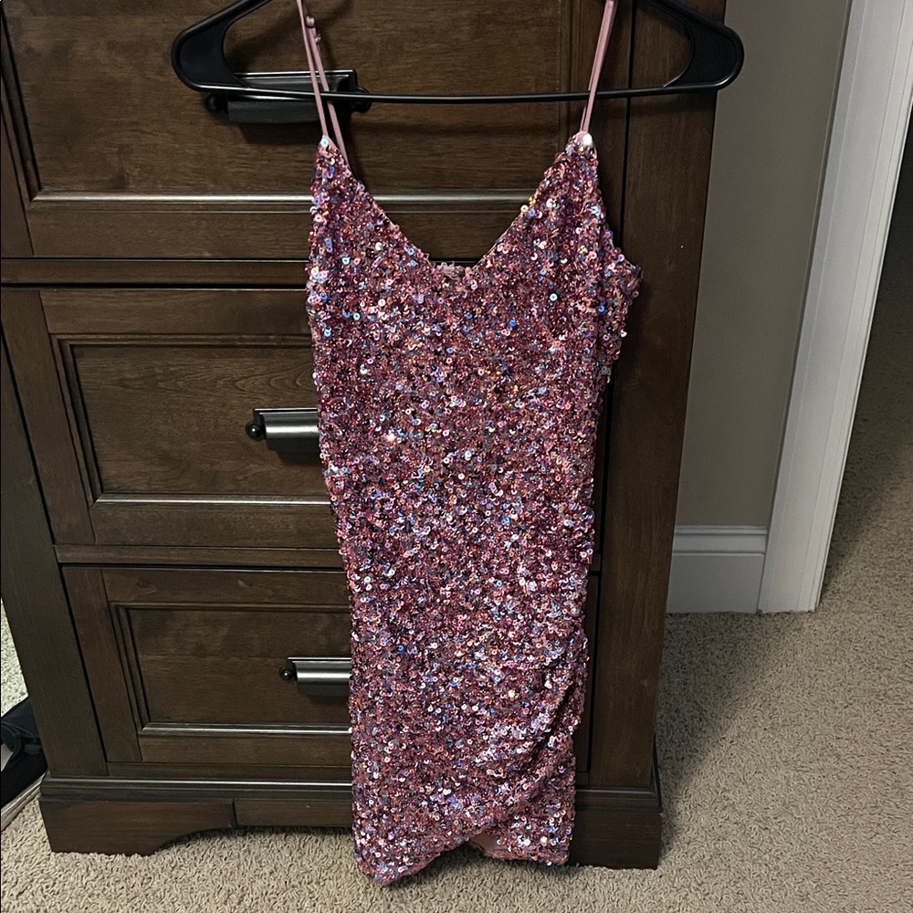 Windsor Glittering Pink Sequin Mini Dress